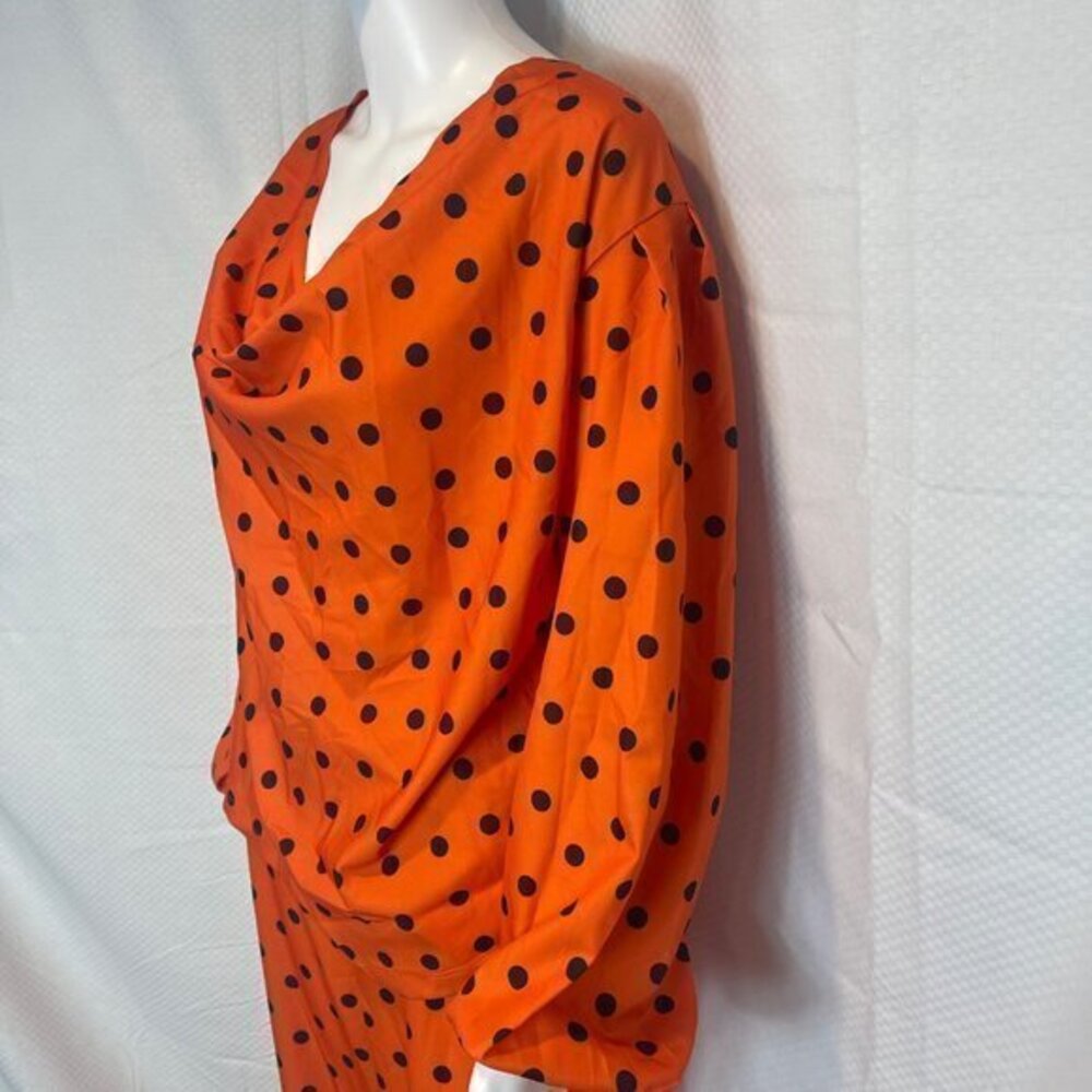 Two Piece Set Polka Dot Print Lantern Sleeve Top & Wide leg Pants Size M‎ - Picture 13 of 16